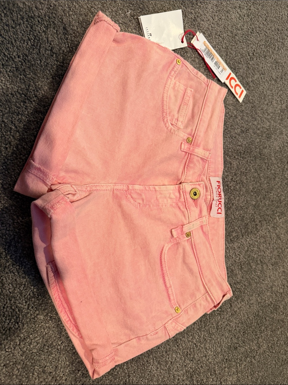 Fiorucci Light Pink Denim Cutoff Shorts